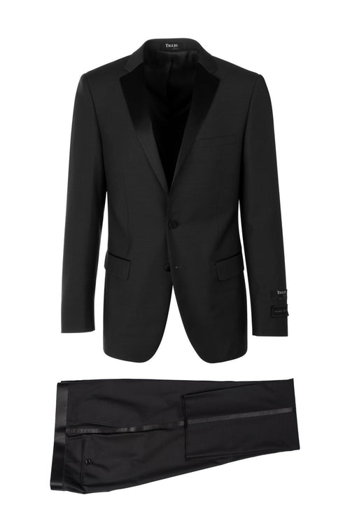 Sienna Porto Black 2-Button Notch Slim Fit Tuxedo (2-Piece Set) by Tiglio