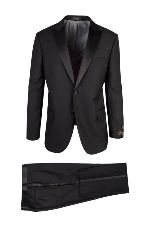 Tufo Black 2-Button Peak Tuxedo (2-Piece Set) by Tiglio