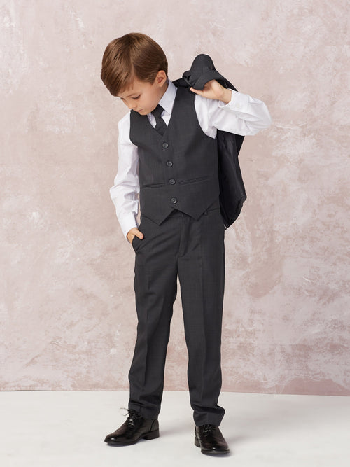 Stanford Kids Dark Grey Suit 5-Piece Set by Tip Top