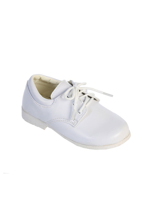 Vista Kids White Matte Round Toe Lace Up Shoes by Tip Top