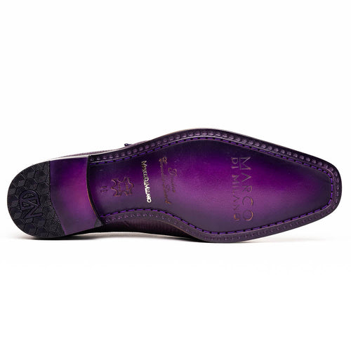 Marco Di Milano Toluca Purple Crocodile & Lizard Monk Strap