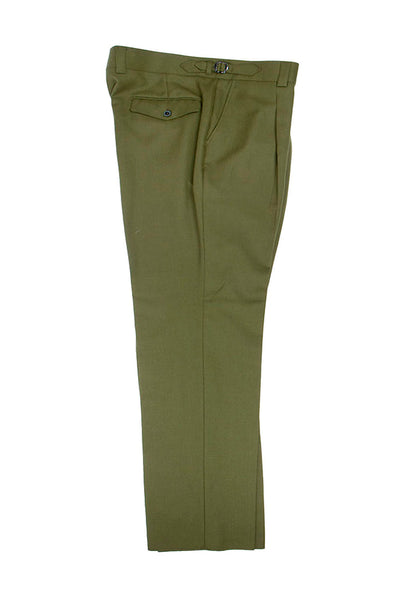 Tiglio Luxe Moss Green Semi-Wide Leg Wool Marbella Dress Pants TL8194