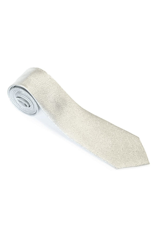Metallic Silver Necktie by Tux Park