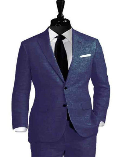 Linen Suit - Mens Summer Suits in Navy Blue Color - Beach Wedding - Men's Tuxedo USA