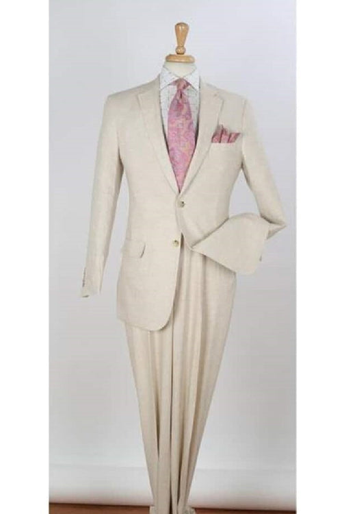Mens Big and Tall Linen Suits - Natural Linen Summer Fabric Suit