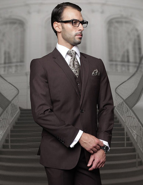 Statement Big & Tall Mens 100% Wool 3 Piece Fashion Suit