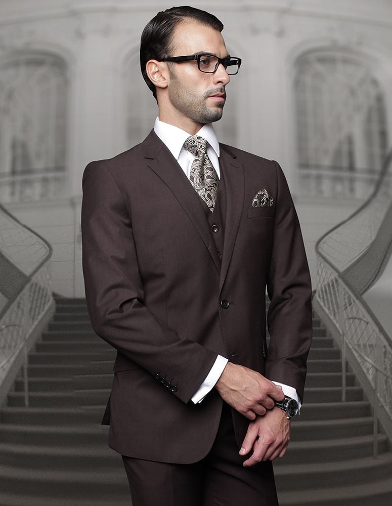 Statement Big & Tall Mens 100% Wool 3 Piece Fashion Suit