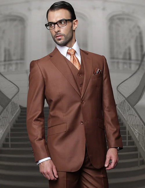 Statement Big & Tall Mens 100% Wool 3 Piece Fashion Suit
