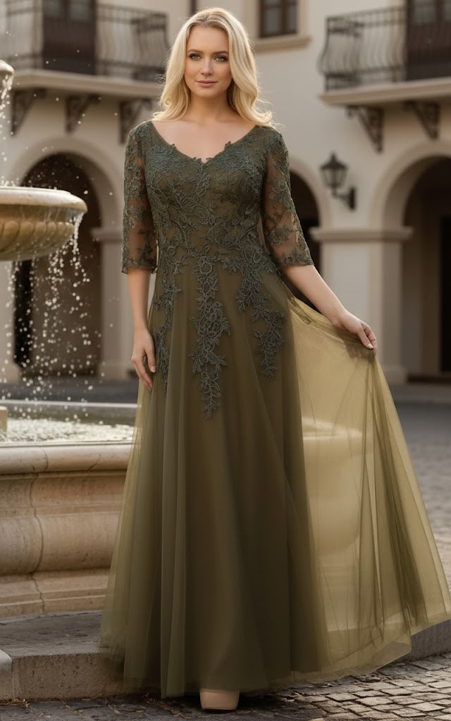 May Queen MQ1859 Short Sleeve Mother Of The Bride Plus Size Gown-New Collection
