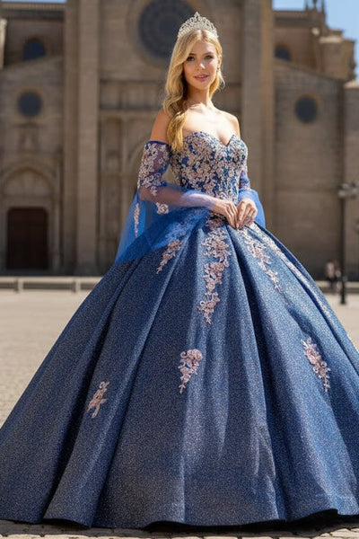 Blue And Gold Ball Gown by Elizabeth K GL1912