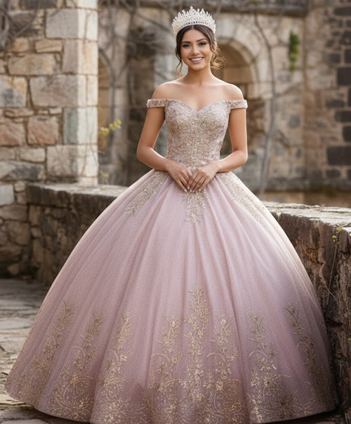 Germoso vestido - Vestidos de 15 aƱos LK220 Off Shoulder Sparkling Lace Up Quinceanera Ball Gown