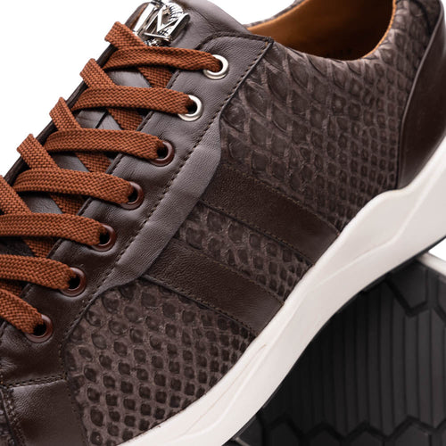 Marco Di Milano Verona Python & Calfskin Sneakers Brown