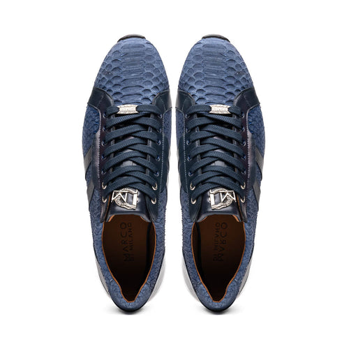 Marco Di Milano Verona Python & Calfskin Sneakers Navy