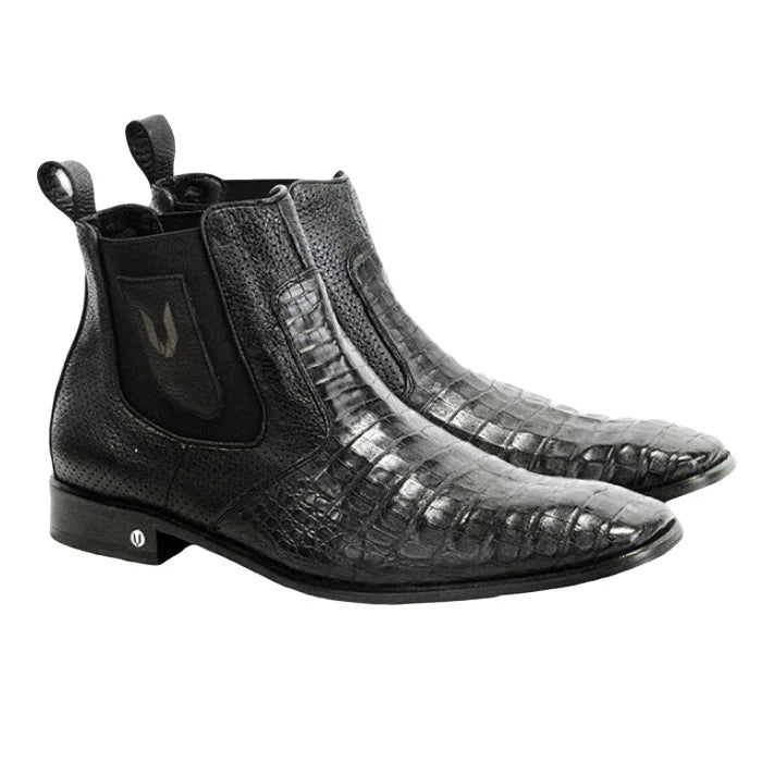 Vestigium Caiman Belly Chelsea Boots Black – SuitUSA