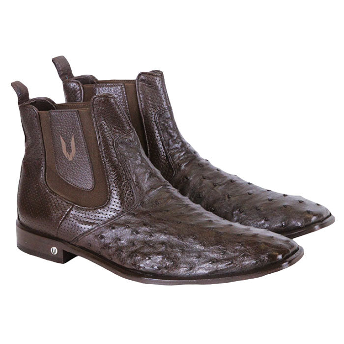 Vestigium Ostrich Chelsea Boots Brown - Brown – SuitUSA