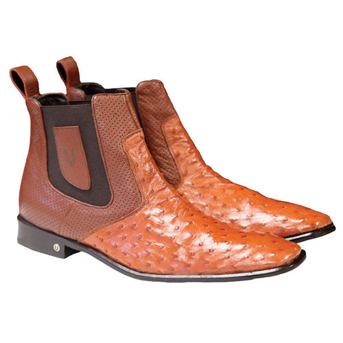 Vestigium Ostrich Chelsea Boots Cognac - Cognac
