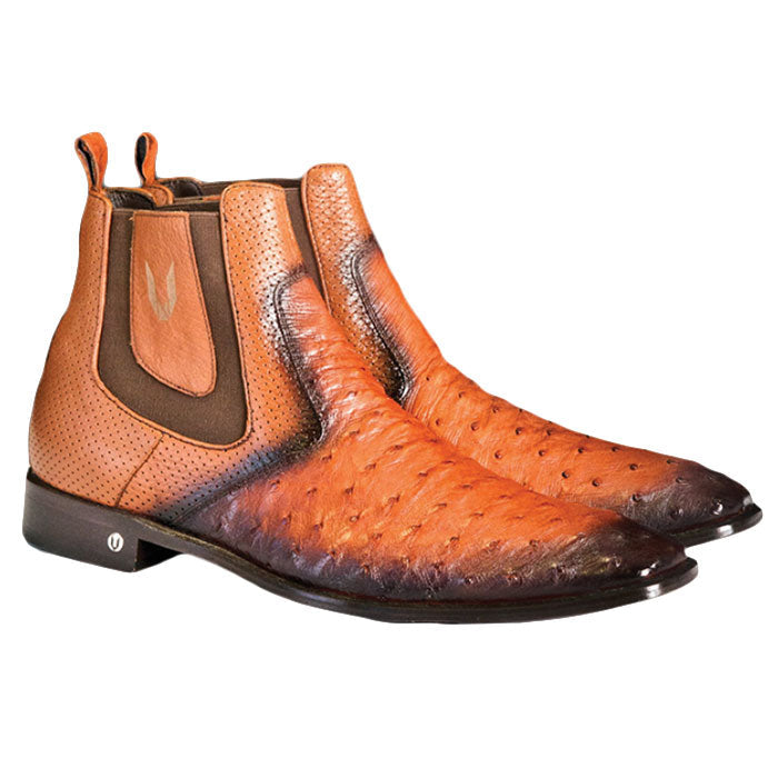 Vestigium Ostrich Chelsea Boots Faded Cognac - Faded Cognac – SuitUSA