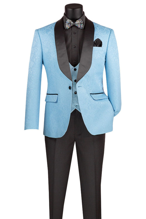 Nico Black 1-Button Shawl Tuxedo (3-Piece Set) by Vinci