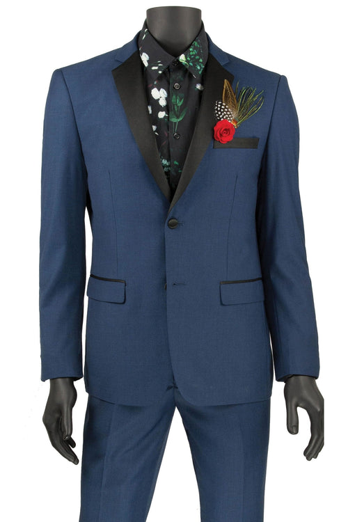 Velvet Navy Tuxedo (2-Piece Set) by Vinci