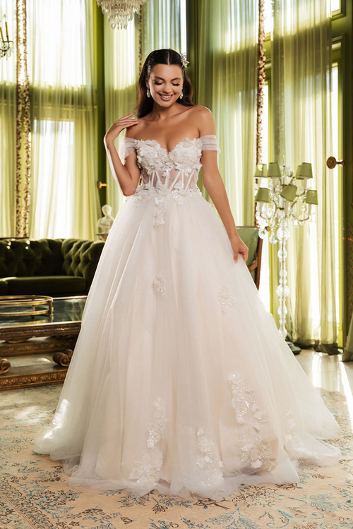 Wedding Dress Sweetheart Sequin Sweet 16 Gown By Layla K LK244 - IVORY/NUDE / 2 - Dress