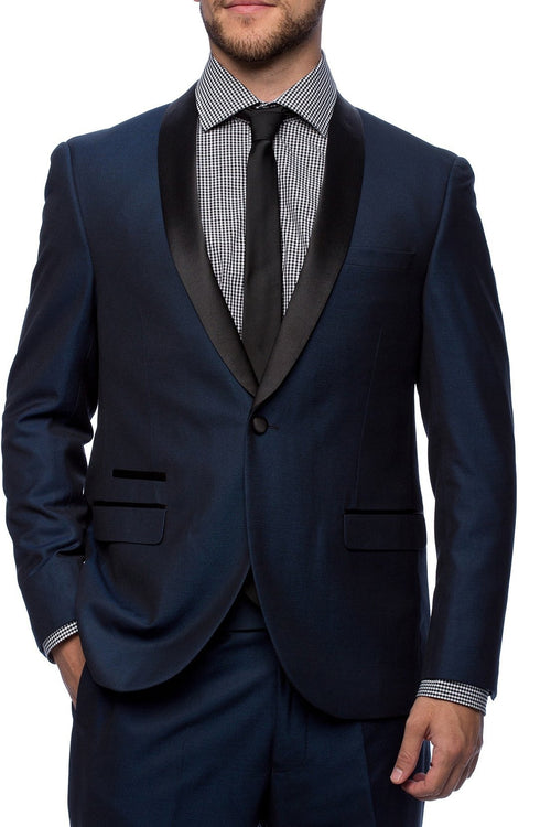 "Rowan" Navy 1-Button Shawl Tuxedo (2-Piece Set)