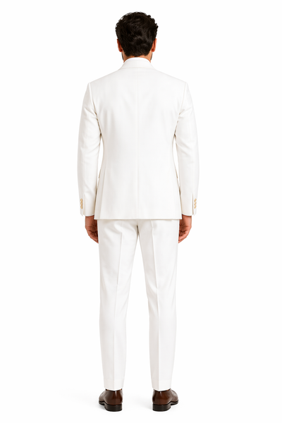White, Six Button Double Breasted Suits Blazer Jacket Coat