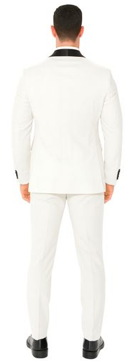 White Slim Fit Tuxedo with Large Shawl Lapel β 3 Piece Wedding & Prom Set