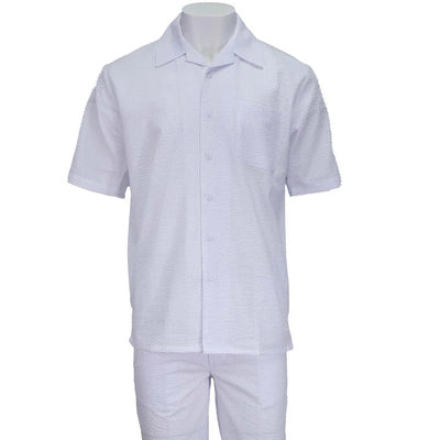 White Seersucker 2pc Set by USA Men's Outlet