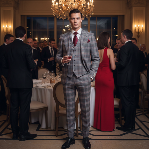 Men’s Grey Tailored Suit – Premium Milano Fit Formal & Casual Elegance by Rossi Man Sam RM2316