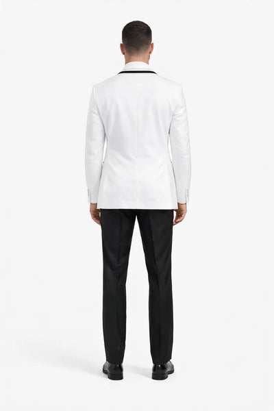 "Xavier" White Tuxedo Jacket