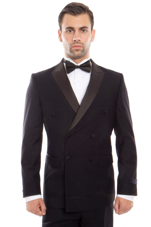 Men's Navy Double Breasted Slim Fit Tuxedo