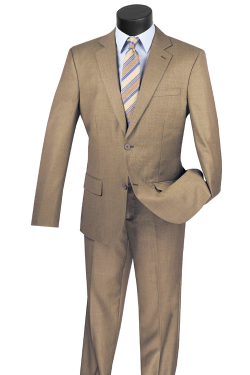 Mens 2 Button Modern Textured Weave Suit in Grey by Vinci