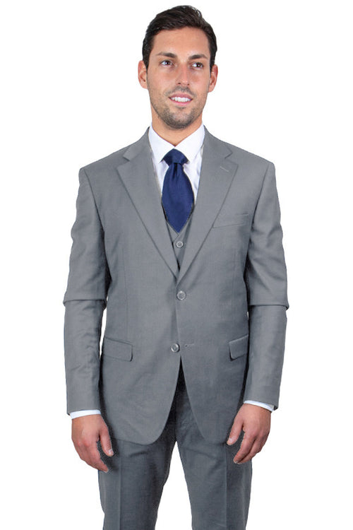 Men's Medium Grey Vested Stacy Adams 2-Button Suit