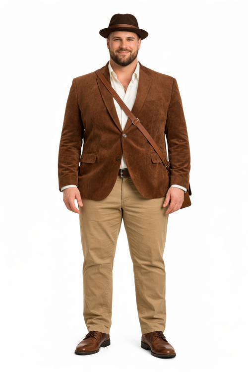 Zacchi Men’s Cognac Micro Suede Sport Coat