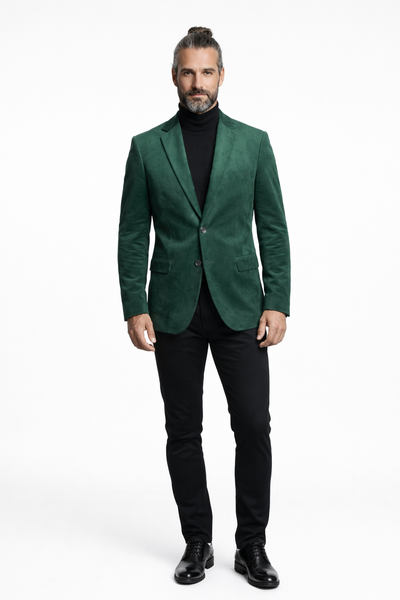 Zacchi Men’s Hunter Green Micro Suede Sport Coat