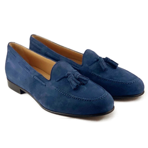 Zelli Naples Suede Tassel Loafers in Blue | A Versatile Italian Style