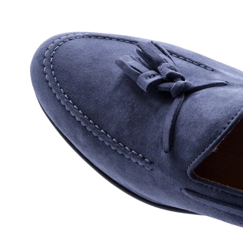 Zelli Naples Suede Tassel Loafers in Blue | A Versatile Italian Style