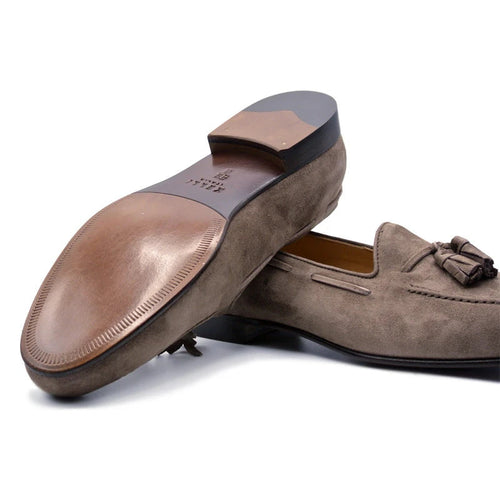 Zelli Naples Suede Tassel Loafers in Mocha | A Versatile Italian Classic