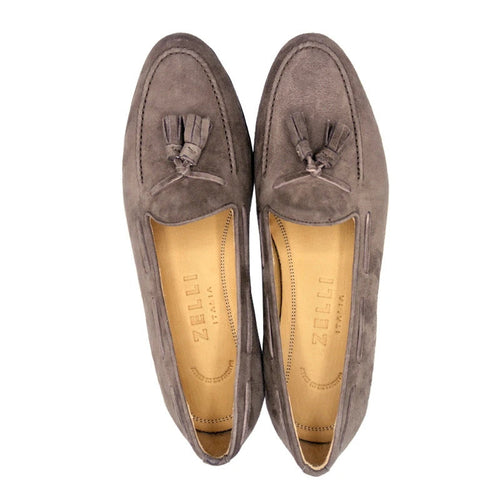 Zelli Naples Suede Tassel Loafers in Mocha | A Versatile Italian Classic