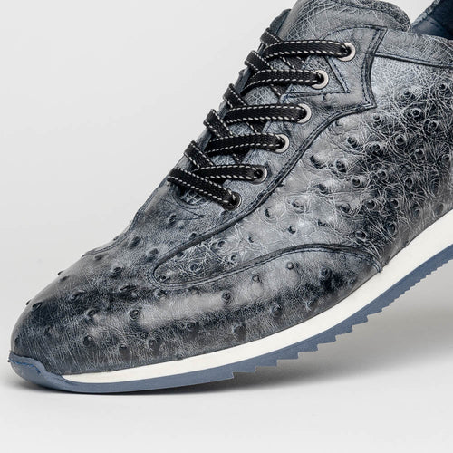 Zelli Rio Genuine Ostrich Quill Sneakers in Faded Black