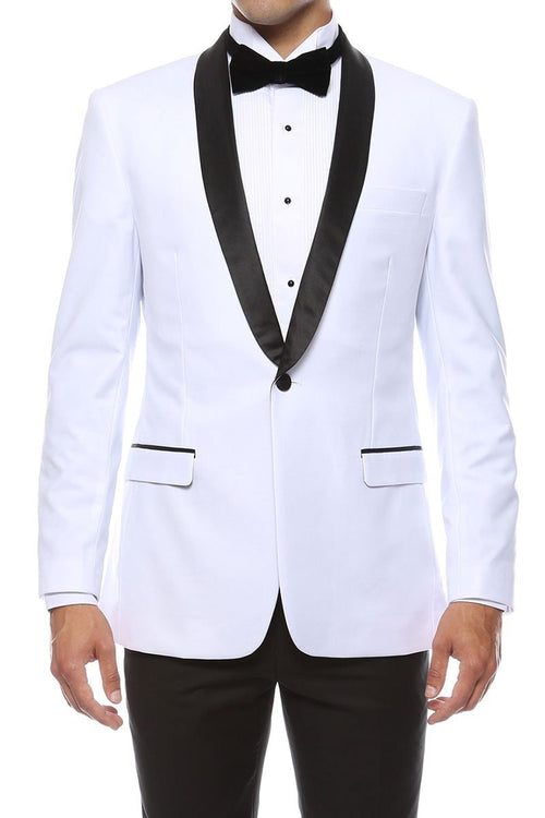"Trinity" White 2-Button Peak Tuxedo (2-Piece Set)