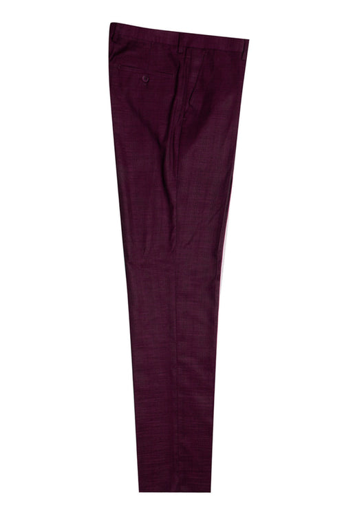 Men's Burgundy Glen Plaid Vested Suit w/ Peak Lapel & 1-Button Closure - Stacy Adams