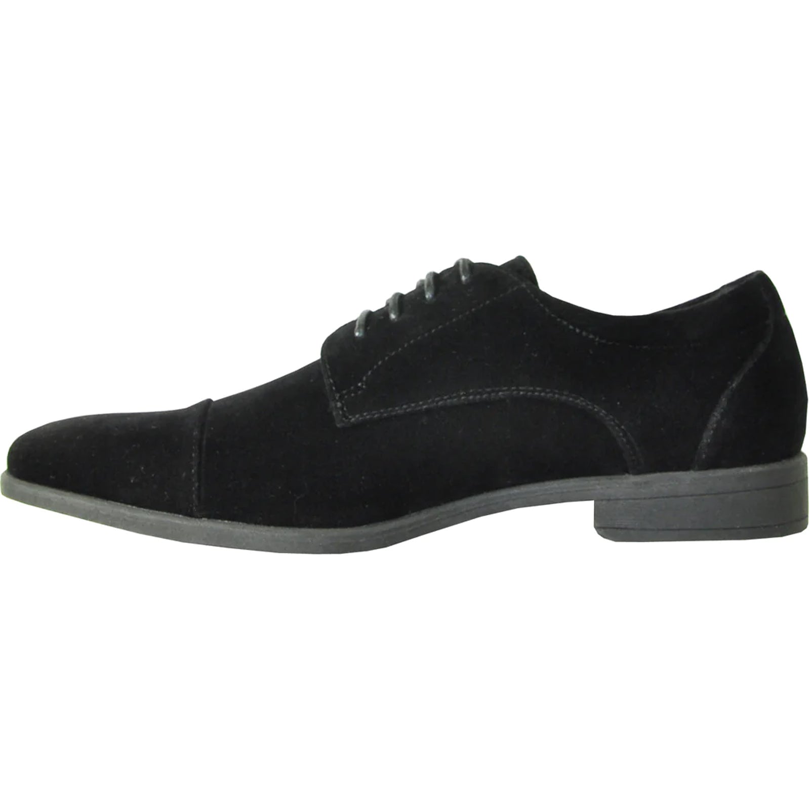 "Black Suede Formal Dress Shoe - Men's Cap Toe for Wedding & Prom"
