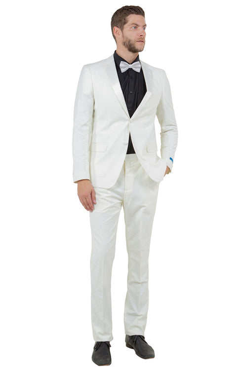 Men's Ivory Slim Fit Two Button Tuxedo