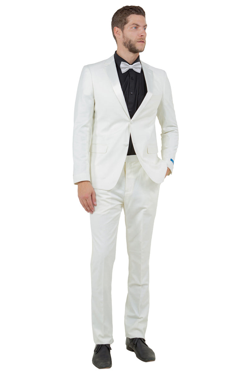 Men's Ivory Slim Fit Two Button Tuxedo