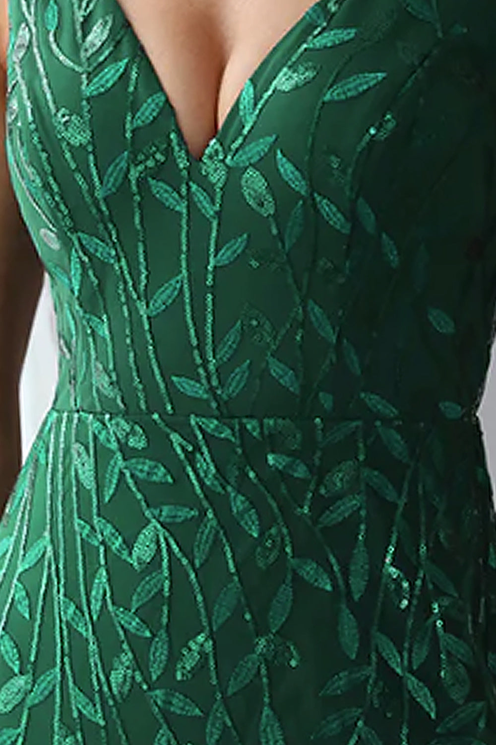 V-Neck Sleeveless Embroidered Tulle A‑Line Evening Gown By Amelia Couture 7886
