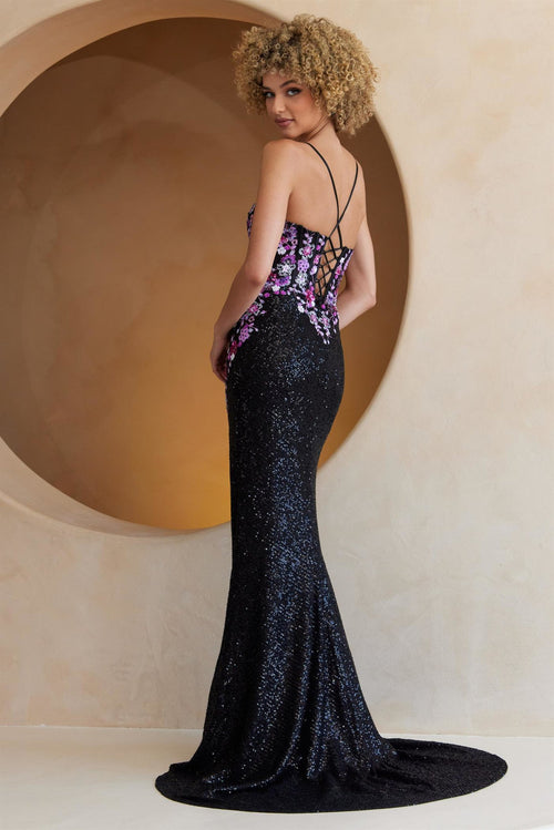 Amelia Couture 7061 Strapless Sequined Prom Evening Gown Formal Long Dress