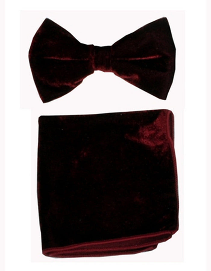 Brown Velvet Bow Tie Set
