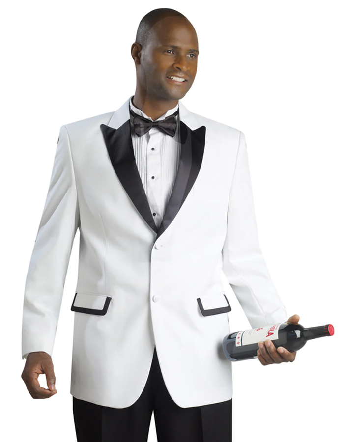 White Prom Suit - White Prom Tuxedo Suits - White Wedding Peak Tuxedo