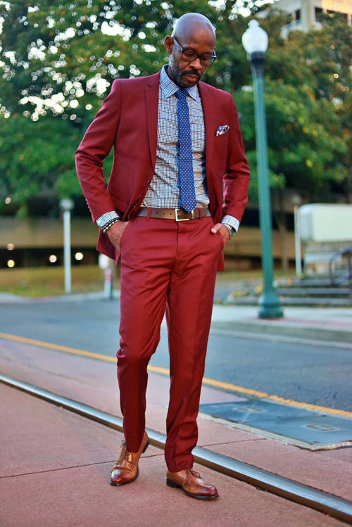 Men's Summer Linen Suit in Baby Blue by Tazio Suits